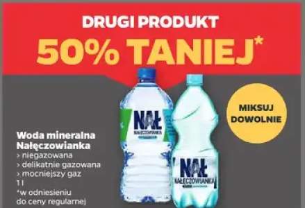 Woda mineralna niegazowana/gazowana mocno, lekko gaz