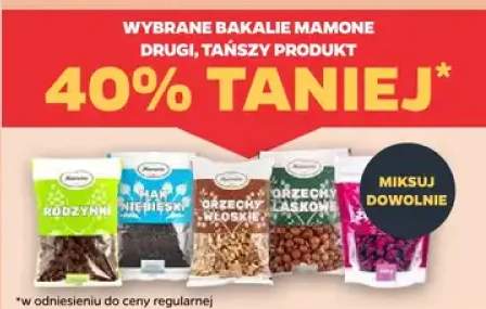 Bakalie rodzynka, nerkowiec, orzech włoski, orzech laskowy