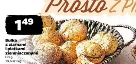 Bułka z ziarnami i płatkami ziemniacznymi