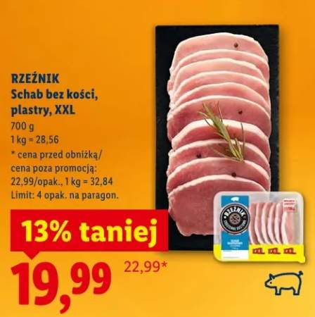 Schab bez kości, plastry, XXL
