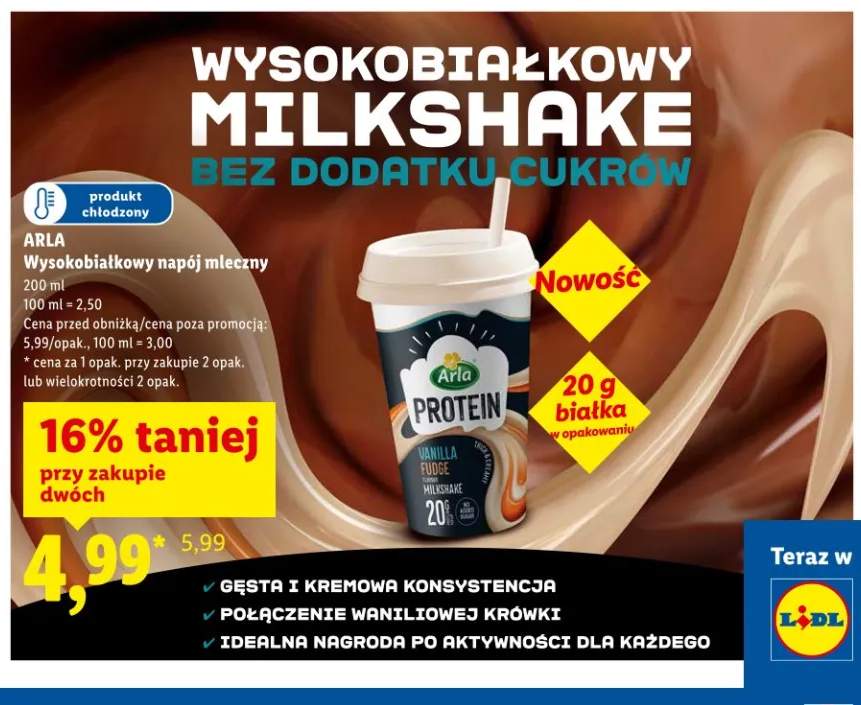 Wysokobiałkowy napój mleczny