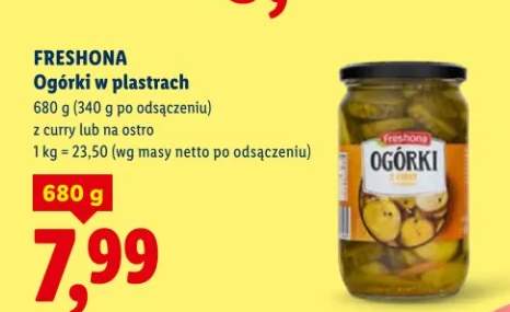 Ogórki w plastrach z curry lub na ostro