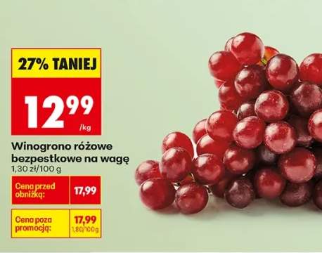 Winogrona różowe bezpestkowe na wagę