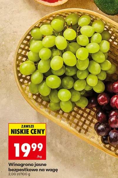 Winogrona jasne bezpestkowe na wagę