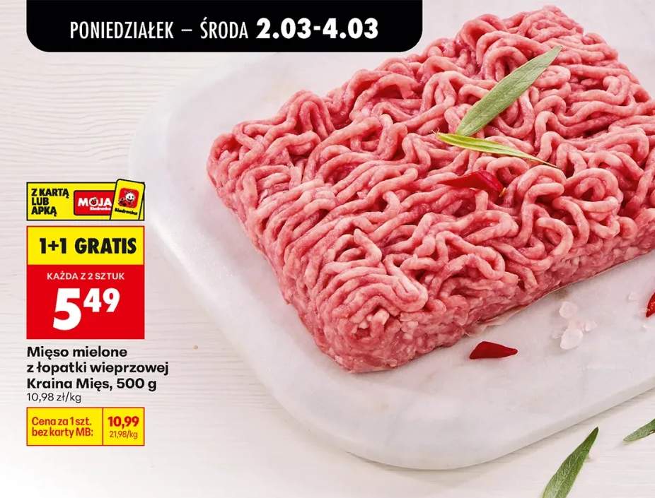 Mięso mielone z łopatki wieprzowej Kraina Mięs