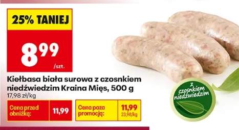 Kiełbasa biała surowa z czosnkiem niedźwiedzim