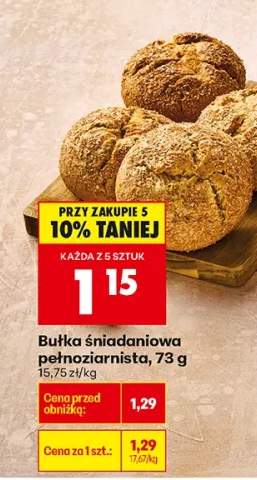 Bułka śniadaniowa pełnoziarnista