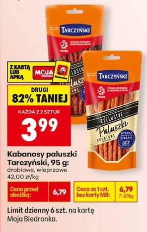 Kabanosy paluszki drobiowe, wieprzowe