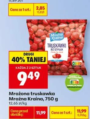 Truskawki mrożone bez szypułek