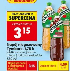 Napój niegazowany jabłko-wiśnia, jabłko-mięta, jabłko-brzoskwinia