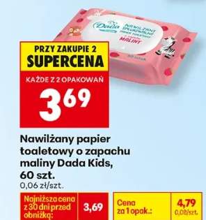 Nawilżany papier toaletowy o zapachu maliny
