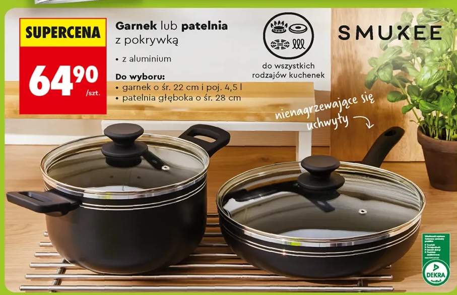 Garnek z pokrywką z aluminium