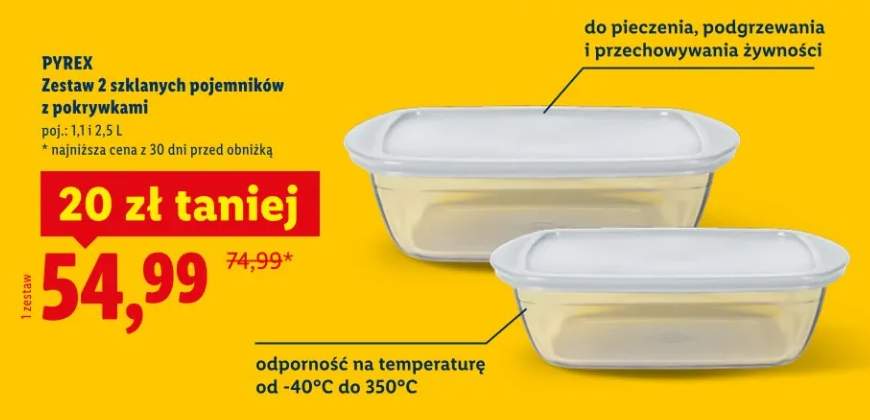 Zestaw 2 szklanych pojemników z pokrywkami