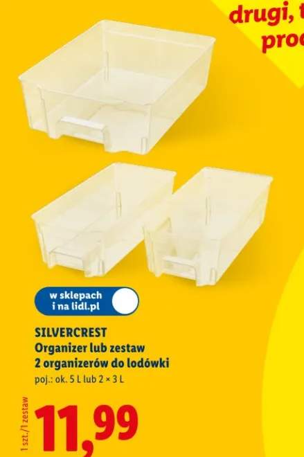 Organizer lub zestaw 2 organizerów do lodówki