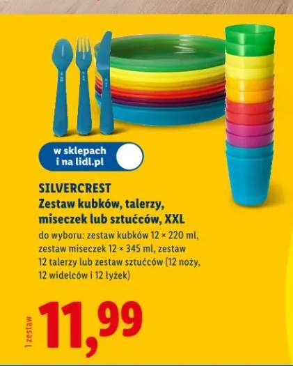 Zestaw kubków, talerzy, miseczek lub sztućców, XXL