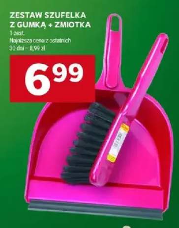 Zestaw szufelka z gumką + zmiotka