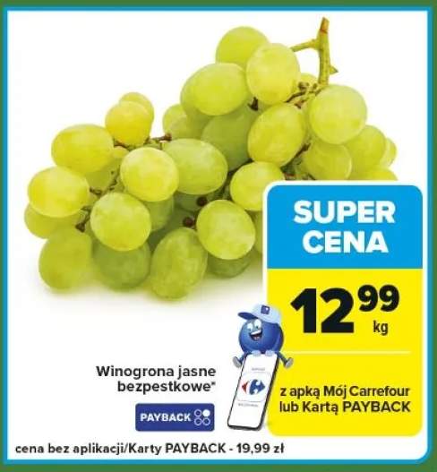 Winogrona jasne bezpestkowe