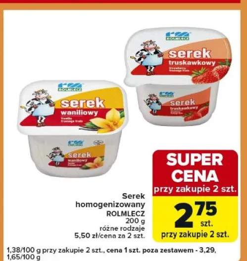 Serek homogenizowany różne rodzaje