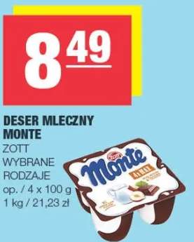 Deser mleczny Monte Zott wybrane rodzaje