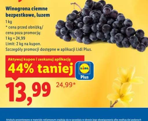 Winogrona ciemne bezpestkowe, luzem