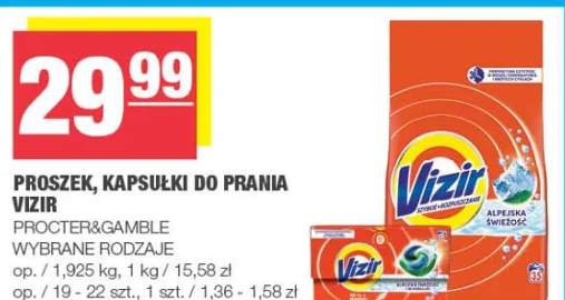 Proszek, kapsułki do prania wybrane rodzaje