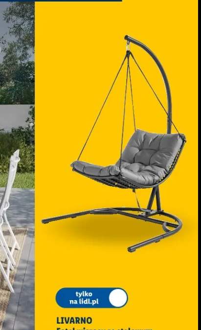 Fotel wiszący ze stalowym stelażem