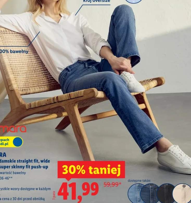 Jeansy damskie super skinny fit push-up