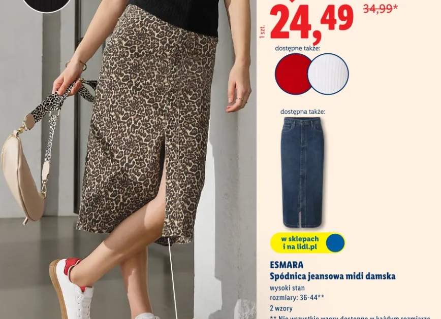 Spódnica jeansowa midi damska