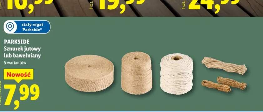 Sznurek jutowy lub bawełniany