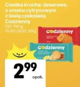 Ciastka kruche: deserowe, o smaku cytrynowym, z białą czekoladą