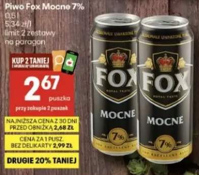 Piwo Mocne 7% 0,5l limit 2 zestawy na paragonie