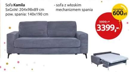 Sofa z włoskim mechanizmem spania Kamila