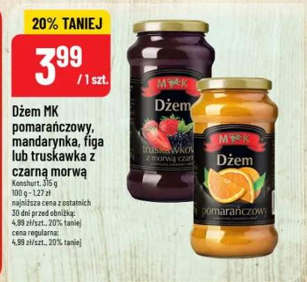 Dżem mandarynka, figa lub truskawka z czarną morwą