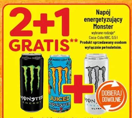 Napój energetyzujący Monster różne rodzaje