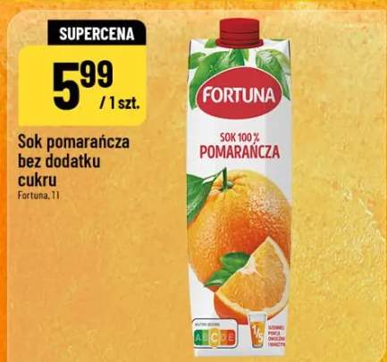 Sok pomarańcza bez dodatku cukru