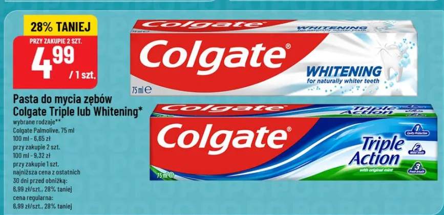 Pasta do mycia zębów Triple lub Whitening wybrane rodzaje