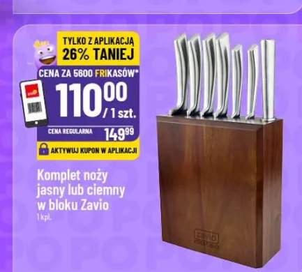 Komplet noży jasny lub ciemny w bloku Zavio