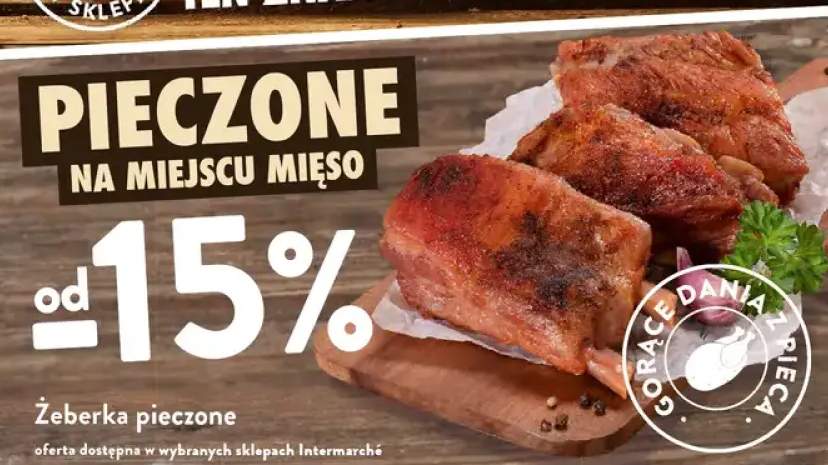 Żeberka pieczone na miejscu mięso