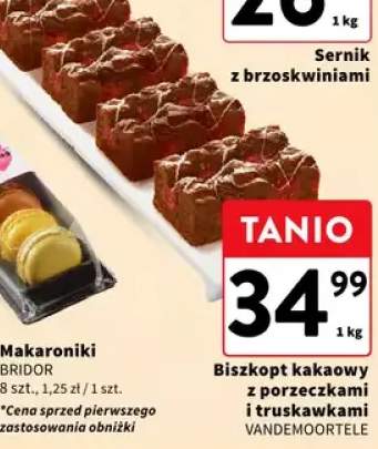 Biszkopt kakaowy z porzeczkami i truskawkami