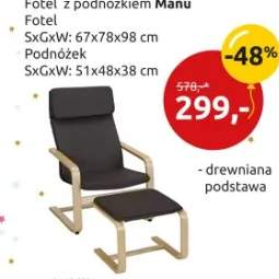 Fotel z podnóżkiem Manu