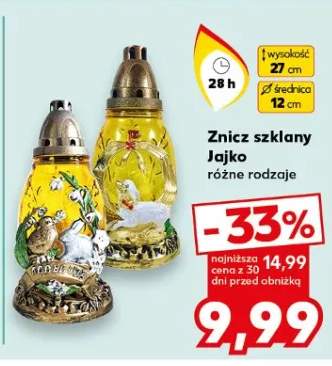 Znicz szklany Jajko, różne rodzaje