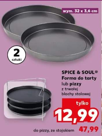 Forma do tarty lub pizzy ze stojakiem blachy stalowej, wym. 32 x 3,6 cm