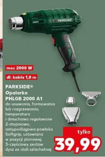 Opalarka PHLGB 2000 A1 do usuwania formowania lub rozgrzewania temperatura i dmuchawa regulowane 2-stopniowo antypoślizgowa powłoka Softgrip ustawiana w pozycji pionowej 2-częściowy zestaw dyszę ze stali szlachetnej
