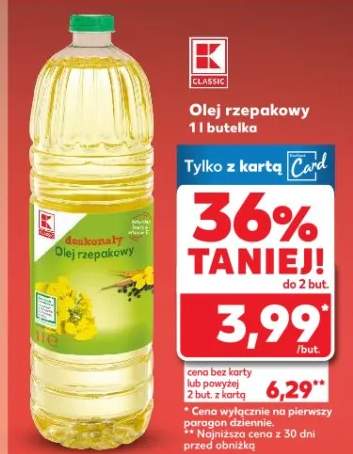 Olej rzepakowy 1l butelka