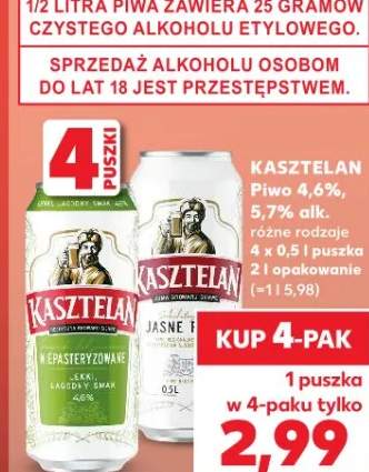 Piwo 6,6%, 5,7% alk. różne rodzaje
