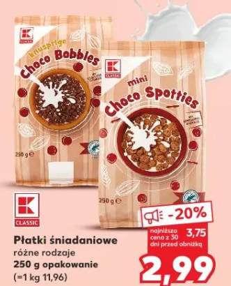 Płatki śniadaniowe różne rodzaje