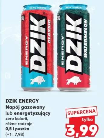 Napój gazowany lub energetyzujący zero kalorii, różne rodzaje