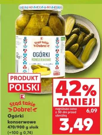 Ogórki konserwowe 470/900 g słoik (≈100 g 0,74)