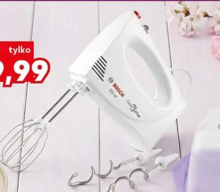 Mikser ręczny MFQ 3010 2 haki do zagniatania ciasta, funkcja turbo, system zabezpieczający przed przypadkowym uruchomieniem, 2 końcówki do ubijania