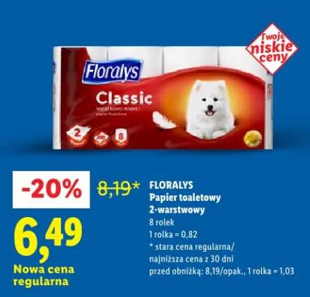 Papier toaletowy 2-warstwowy, 8 rolek